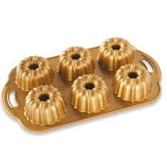 NordicWare Kovinski krožnik s šestimi majhnimi mafini ANNIVERSARY gold