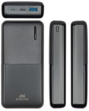 RivaCase VA2571 Quick Charge 3.0 prenosna baterija, 20000 mAh, črna