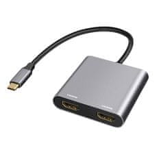 Northix Adapter - USB-C na 2x HDMI 