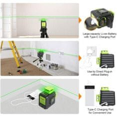 Huepar B02CG 8 linijski laserski nivelir + kovček