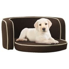 Greatstore Zložljiv pasji kavč rjav 76x71x30 cm s platneno pralno blazino
