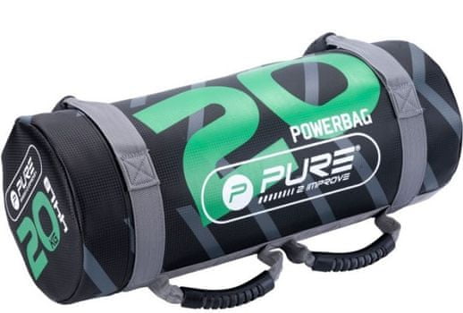  Pure2Improve Power Bag, 20 kg, črno/zelena 
