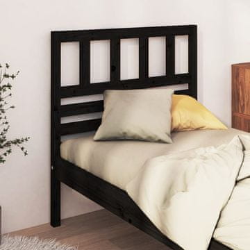 Vidaxl vidaXL Vzglavje postelje črno 81x4x100 cm masivni borov les