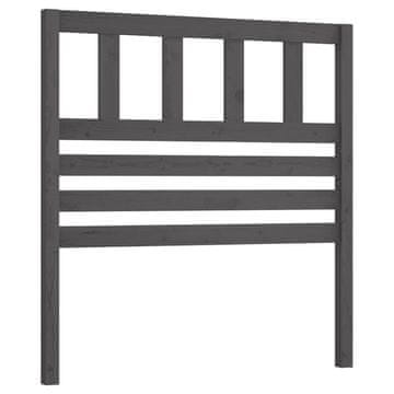 Vidaxl Posteljno vzglavje sivo 96x4x100 cm trdna borovina