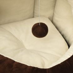 Vidaxl Mačja postelja, 40x40x35 cm, rjava in kremna
