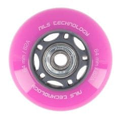 Nils Extreme PU kolesa z ležaji NILS EXTREME 64x24mm ABEC 7 roza