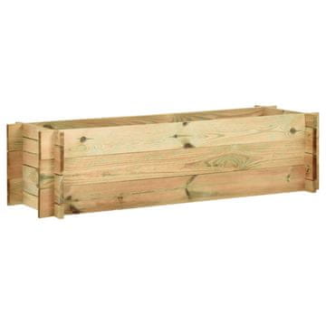 Vidaxl Dvignjeno vrtno cvetlično korito impregnirana borovina 120 cm