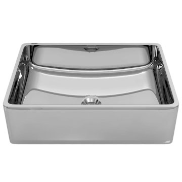 Vidaxl Umivalnik keramičen 41x30x12 cm srebrn