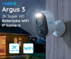 Reolink Argus 3 2K, brezžična WiFi IP kamera