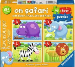 Ravensburger Moja prva sestavljanka: Na safariju 4 v 1 (2,3,4,5 kosov)