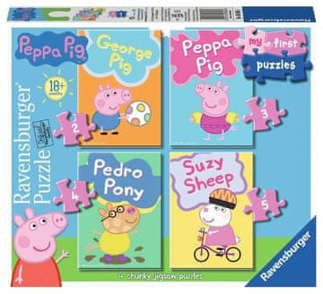 Ravensburger Moja prva sestavljanka Pujsa Pepa 4 v 1 (2,3,4,5 kosov)