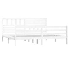 Vidaxl Posteljni okvir bel iz trdnega lesa 180x200 cm 6FT