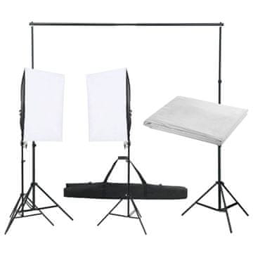 Vidaxl Komplet za foto studio z lučmi in ozadjem