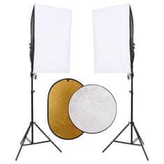 Vidaxl Komplet za foto studio z lučmi in odbojnikom