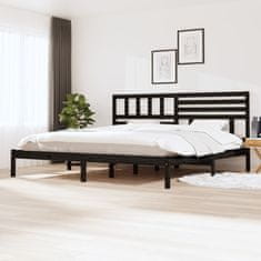 Vidaxl Posteljni okvir črn iz borovine 180x200 cm 6FT
