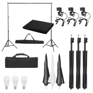 Vidaxl Komplet za foto studio z lučmi in ozadjem