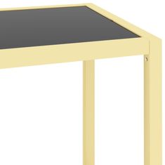 Vidaxl Konzolna mizica črna in prozorna 100x36x90 cm kaljeno steklo