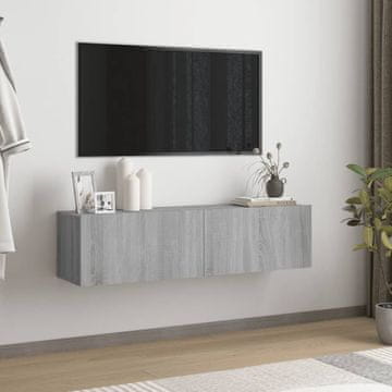 Vidaxl vidaXL Stenska TV omarica, siva, hrast sonoma, 120x30x30 cm
