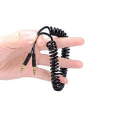 DUDAO dolg raztegljiv aux mini jack 3,5 mm vzmetni kabel ~ 150 cm črna (l12 črna)