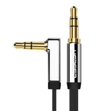 Ugreen Ploščat kabel avdio kabel AUX 3,5 mm mini jack 5 m srebrni