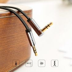 Ugreen Ploščat kabel avdio kabel AUX 3,5 mm mini jack 5 m srebrni