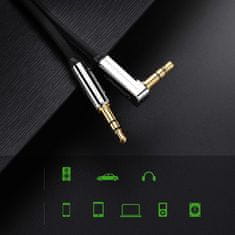 Ugreen Ploščat kabel avdio kabel AUX 3,5 mm mini jack 5 m srebrni