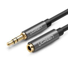 shumee AUX podaljšek za slušalke 3,5 mm mini jack 1 m srebrne barve