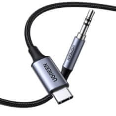 Ugreen stereo zvočni kabel AUX 3,5 mm mini jack - USB Type C za tablični telefon 1 m črn (CM450 20192)