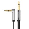 shumee Kabel ravno kotni avdio AUX kabel 3,5 mm minijack 0,5 m črn