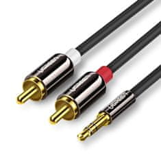 Ugreen Kabel avdio kabel 3,5 mm mini jack - 2RCA 3 m črn
