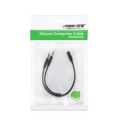 Ugreen AUX 3,5 mm mini jack razdelilnik za mikrofon in slušalke, črn