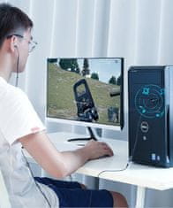 Ugreen AUX 3,5 mm mini jack razdelilnik za mikrofon in slušalke, črn