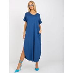 Och Bella Ženska bombažna obleka oversize OCH BELLA temno modra TW-SK-OB031.11_387861 S