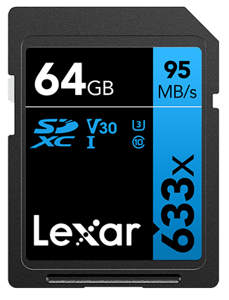 Lexar High-Performance SDHC spominska kartica, 64 GB, 633x, UHS-I