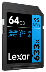 Lexar High-Performance SDHC spominska kartica, 64 GB, 633x, UHS-I