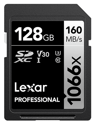Lexar SDXC spominska kartica, 128 GB, UHS-I, V30 (R:160/W:120MB/S)