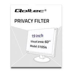 Qoltec filter zasebnosti qoltec 19" | 16:10 | zaščita oči | panoramski