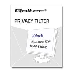 Qoltec filter zasebnosti qoltec 20" | 16:10 | zaščita oči | panoramski