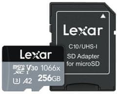 Lexar Professional 1066x microSDXC spominska kartica, 256 GB, UHS-I + adapter