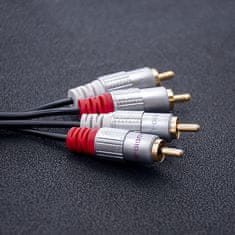 Qoltec kabel 2xrca moški / 2x rca moški | 1m | črna
