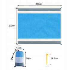 Korbi Nepremočljiva tla za kampiranje 210x200cm - modra
