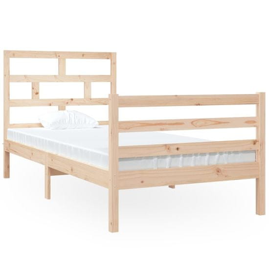 Vidaxl Posteljni okvir iz trdnega lesa 90x190 cm 3FT