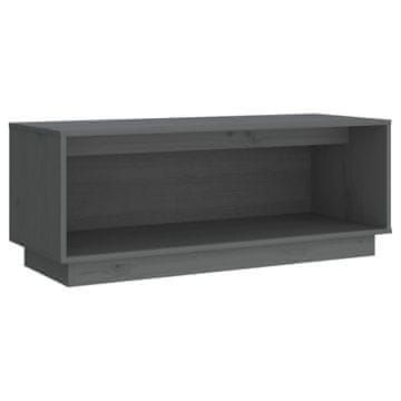Vidaxl TV omarica siva 90x35x35 cm trdna borovina