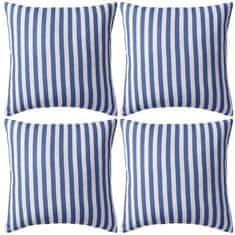 Vidaxl Zunanje blazine 4 kosi črtaste 45x45 cm mornarsko modre