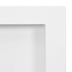 Vidaxl Niša za tuš kabino z 2 predelkoma visok sijaj bela 41x69x9 cm