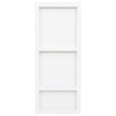 Vidaxl Niša za tuš kabino z 3 predelkoma visok sijaj bela 41x99x9 cm