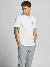 Jack&Jones Moška polo majica JJESHARK Slim Fit 12205025 White Navy Blaze r (Velikost M)