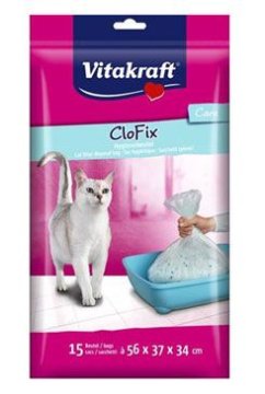 Vitakraft nadomestne toaletne vrečke za mačke CloFix 15 kosov