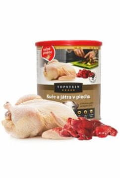 Topstein Piščanec z jetri v pločevinki 800g