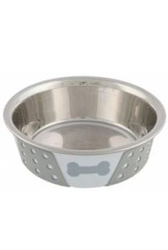Trixie Skleda iz nerjavečega jekla s silikonsko lupino 0,4l 14cm bela/siva TR